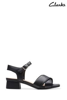 Clarks Black Leather Serina35 Cross Sandals (B61630) | €95