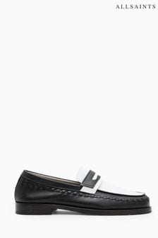 AllSaints Black Leather Sammy Loafers (B61659) | OMR103