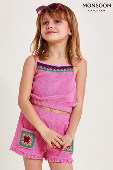 Monsoon Pink Crochet Trim Sun Vest (B61822) | €22 - €25