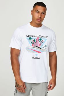 Alessandro Zavetti Vice White T-Shirt (B62045) | $60