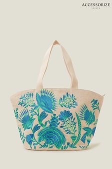 Accessorize Natural Embroidered Beach Tote Bag (B62100) | kr454