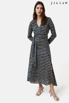 שמלת חולצה גיאומטרית יפנית של Jigsaw (B62123) | ‏1,001 ‏₪
