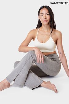 Gris moyen chiné - Pantalon de yoga Sweaty Betty super doux évasé 30 po (B62423) | €106