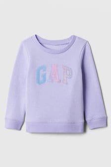 Purple - Gap Glitter Logo Baby Sweatshirt (newborn-5yrs) (B62687) | kr270