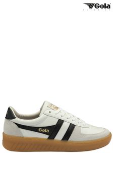 Gola White Mens Grandslam Elite Leather Lace-Up Trainers (B62794) | $154