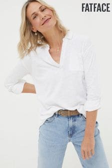FatFace White Paige Jersey Polo Shirt (B62897) | kr600