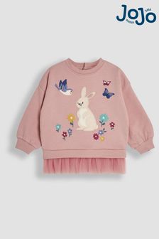 JoJo Maman Bébé Rose Bunny Applique Tulle Frill Sweatshirt (B63048) | $40