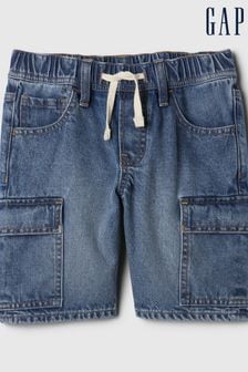 Синий - джинсовые шорты-карго с поясом на резинках Gap (4-13 лет) (B63257) | €34