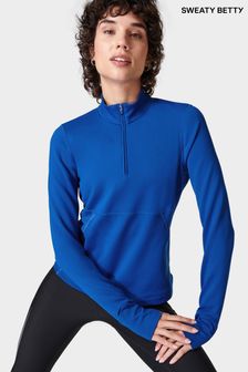 閃電藍 - Sweaty Betty保暖提升半拉鏈跑步運動衫 (B63310) | NT$5,130
