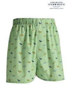 Charles Tyrwhitt Green Woven Shorts (B63359) | $44