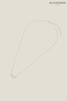 Accessorize Sterling Silver Plated Sparkle Flower Necklace (B63366) | €32