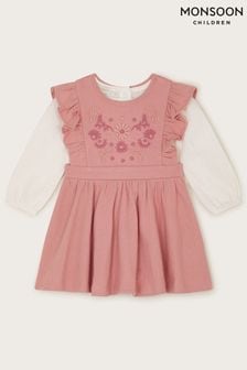 Monsoon Pink Newborn Top and Dress Set (B63394) | 139 QAR