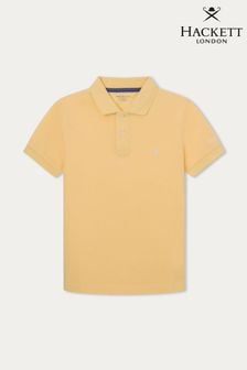 Hackett London Older Boys Yellow Short Sleeve Polo Shirt (B63594) | OMR26