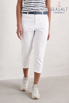 Seasalt Cornwall White Albert Quay Slim Fit Trousers (B63605) | kr727