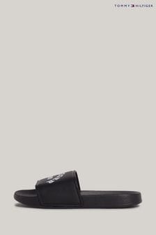 حذاء مفتوح لحمام السباحة بشعار لون أسود من Tommy Hilfiger (B63617) | 20 ر.ع
