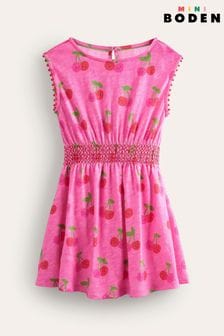 Boden Pink Shirred Waist Jersey Dress (B63644) | Kč910 - Kč1,070