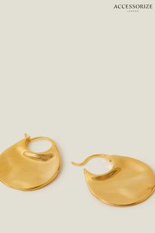 Accessorize 14ct Gold Tone Molten Hoops (B63662) | €20