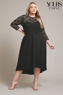 YOURS LONDON Curve Black Lace Sweetheart Dress (B63678) | €62