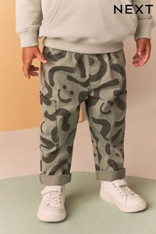 Green Print 100% Cotton Side Pocket Pull-On Trousers (3mths-7yrs) (B63760) | $15 - $18