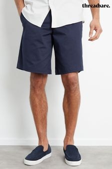 Threadbare Navy Longer Length Cotton Twill Chino Shorts With Stretch (B63803) | $38