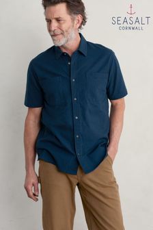 Seasalt Cornwall Blue Mens Trewavas Shirt (B63919) | $145