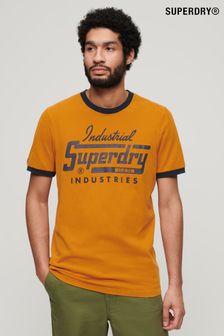 Superdry Orange Ringer Workwear Graphic T-Shirt (B63983) | SGD 58