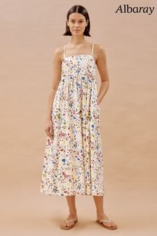 Albaray Sommerkleid mit Blumenmuster, Creme/Butterblumengelb (B64295) | 152 €