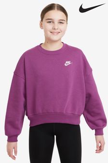 Lila Fuschia - Nike Club Fleece Boxy Crewneck Sweatshirt (B64378) | 54 €