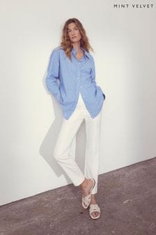 Mint Velvet White Slim Capri Trousers (B64455) | OMR41