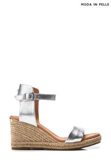 銀灰色 - Moda In Pelle Phyllis Square Toe Two Strap Wedge Sandals (B64473) | NT$4,150