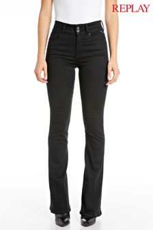 Svart - Replay New Luz Flare Jeans (B64489) | kr2 740