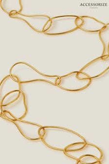 Accessorize Gold Plated 14CT Molten Chain Necklace (B64499) | €31