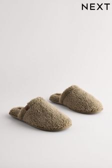 Green Towelling Mule Slippers (B64655) | $22