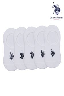 White - U.s. Polo Assn. Invisible Trainers Socks 5 Pack (B64672) | kr270