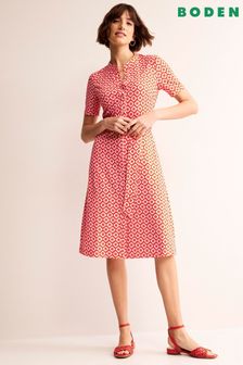 Rojo - Boden Petite Julia Short Sleeve Shirt Dress (B64870) | 111 €