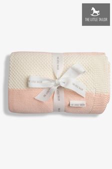 The Little Tailor Baby Pink Textured Stripe Shawl Blanket (B64905) | €46