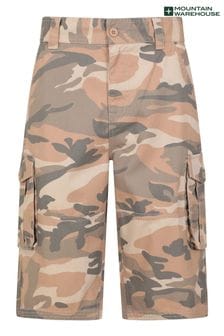 棕色 - Mountain Warehouse Mens Camo Cotton Cargo Shorts (B64931) | NT$1,490