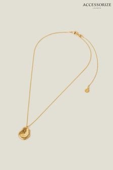 Accessorize Gold Plated 14CT Molten Pendant Necklace (B64933) | €28
