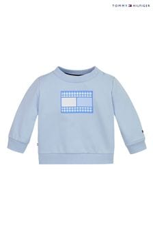 Tommy Hilfiger Baby Blue Gingham Flag Sweatshirt (B65200) | €64