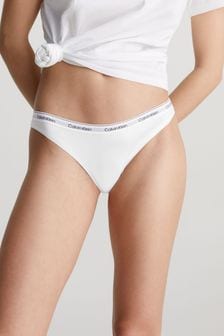 Calvin Klein White Logo Single Thong (B65389) | $24