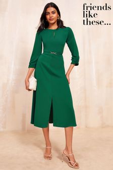 Women s Green Occasionwear 3 4 Sleeve Dresses Next Oman
