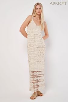 Apricot Cream Crochet Squares Maxi Dress (B65465) | €62