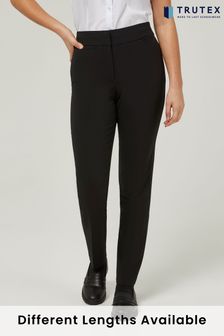Trutex Longer Length Straight Leg Twin Pocket Girls Black School Trousers (B65544) | OMR13 - OMR15