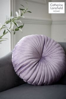 Catherine Lansfield Lilac Round Soft Touch Cushion (B65576) | €18