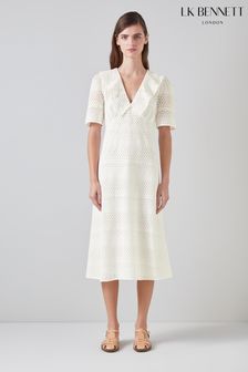 LK Bennett Ella Broderie Anglaise Dress (B65710) | OMR186
