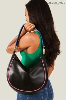 Accessorize Black Piped Shoulder Bag (B65771) | 232 QAR