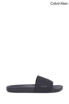 Calvin Klein Black Mono Pool Slides (B65792) | Kč1,985
