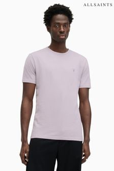 AllSaints Purple Brace Contrast Short Sleeve Crew T-Shirt (B65820) | 173 QAR