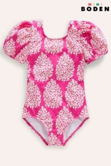 Boden Pink Printed Puff Sleeved Swimsuit (B65826) | KRW49,100 - KRW57,600