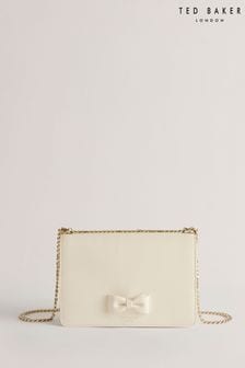 Ted Baker Cream Bow Detail Baeleen Leather Cross-Body Bag (B65862) | €184